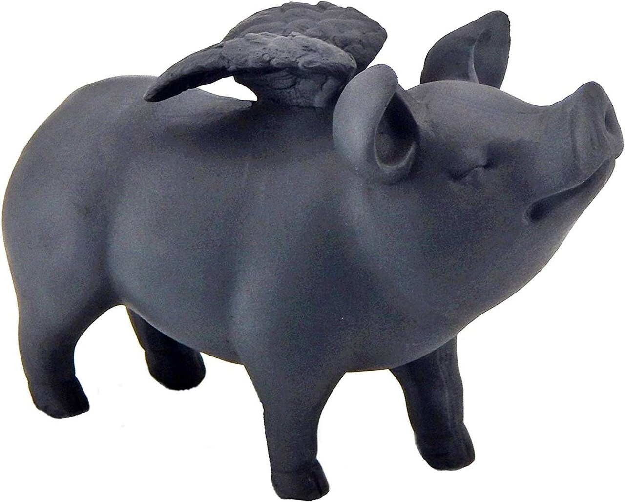 26096 Whimsical Flying Pig Statue Angel Hog Heaven Farmhouse Animal Cottage Country Lodge Home Decor Vintage Rustic Collectible 5 Inch Tall